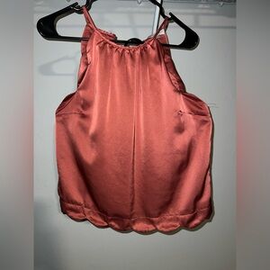 Elegant Satin Sleeveless Top - Hot Pink